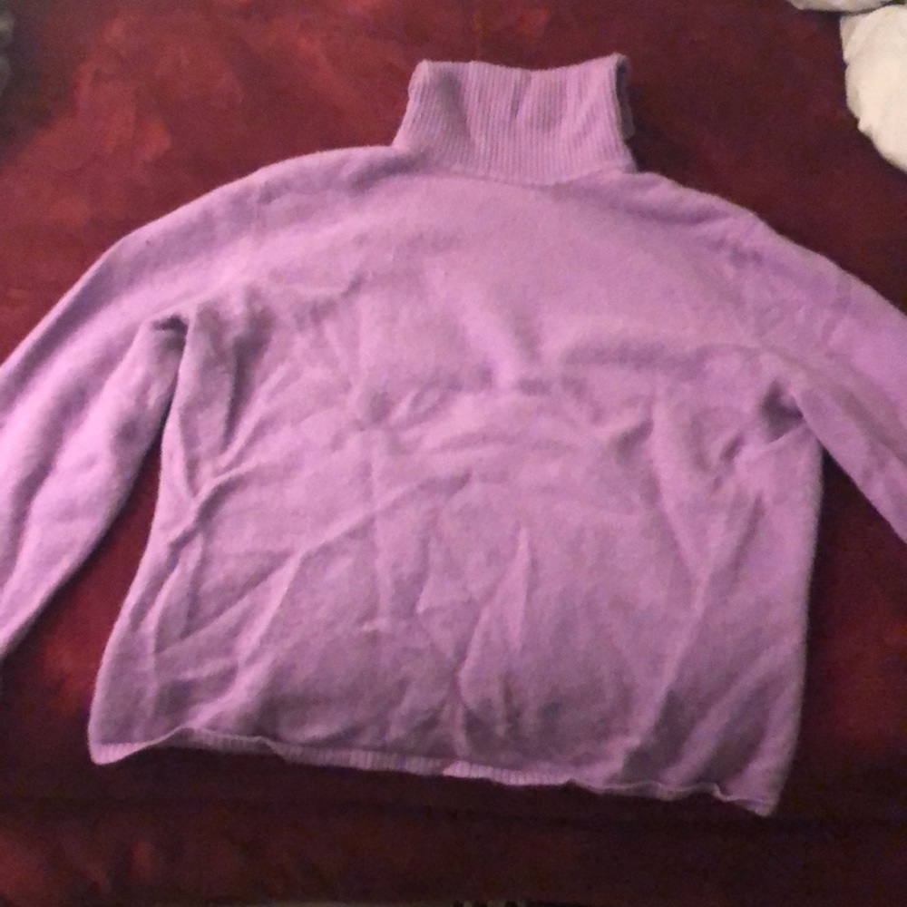 Ann Taylor 100% cashmere purple turtleneck sweater
